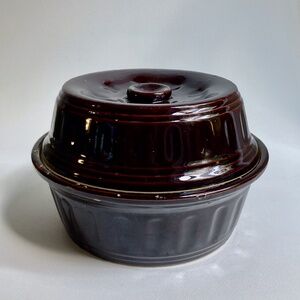 McCoy Pottery Deep Brown Glazed Stoneware Dutch Oven, 1940's